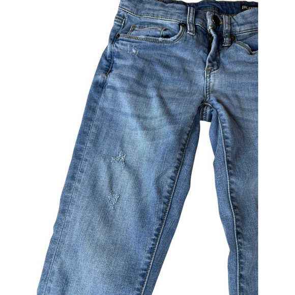 Blank NYC Womens Flare Blue Jeans Size 24 Raw Ruffled Hems Mid Rise - Picture 4 of 11